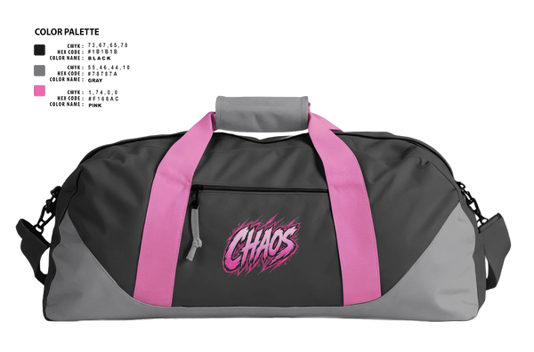 Duffle Bag, Chaos, Softball, Teamtime, Team time, sublimation, custom sports apparel, team uniforms, spirit wear, spiritwear, sports uniforms, custom shirts, team store, custom team store, fundraiser sports, apparel fundraiser