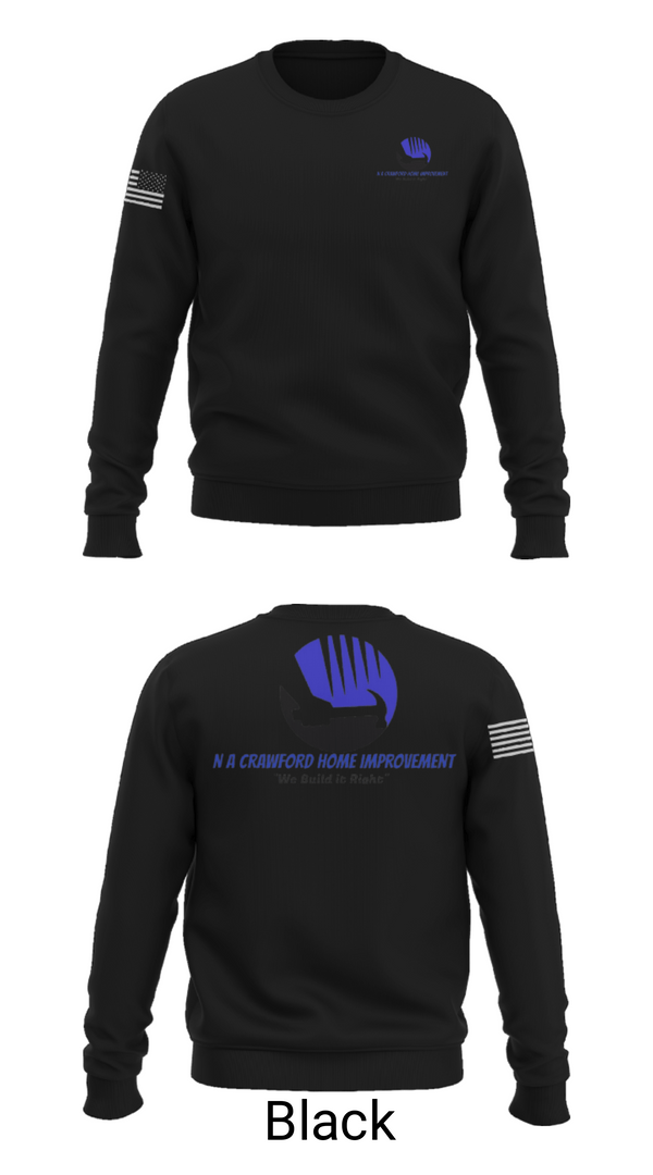Crew Neck Sweatshirt, NA Crawford Home Improvement, , Teamtime, Team time, sublimation, custom sports apparel, team uniforms, spirit wear, spiritwear, sports uniforms, custom shirts, team store, custom team store, fundraiser sports, apparel fundraiser