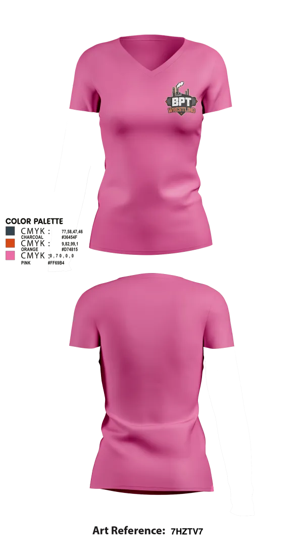 Womens Short Sleeve Vneck Shirt, BPT Wrestling, Wrestling, Teamtime, Team time, sublimation, custom sports apparel, team uniforms, spirit wear, spiritwear, sports uniforms, custom shirts, team store, custom team store, fundraiser sports, apparel fundraiser