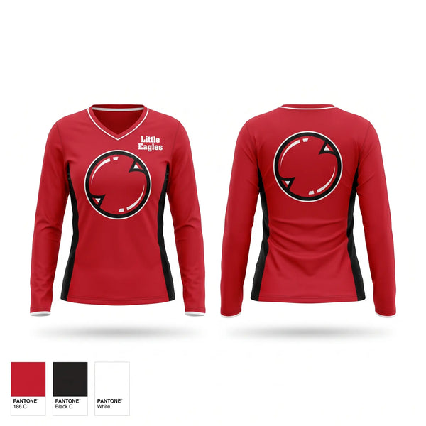 Womens Long Sleeve Vneck Shirt, Little Eagles, Wrestling, Teamtime, Team time, sublimation, custom sports apparel, team uniforms, spirit wear, spiritwear, sports uniforms, custom shirts, team store, custom team store, fundraiser sports, apparel fundraiser