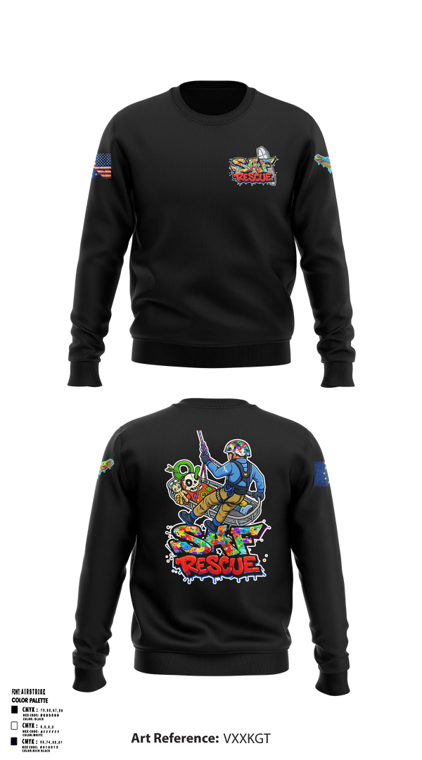 Crew Neck Sweatshirt, VooDoo RESCUE, Fire Department, Teamtime, Team time, sublimation, custom sports apparel, team uniforms, spirit wear, spiritwear, sports uniforms, custom shirts, team store, custom team store, fundraiser sports, apparel fundraiser