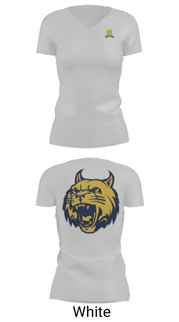 Women's Short Sleeve Vneck Shirt, Springfield High School Bowling, Bowling, Teamtime, Team time, sublimation, custom sports apparel, team uniforms, spirit wear, spiritwear, sports uniforms, custom shirts, team store, custom team store, fundraiser sports, apparel fundraiser