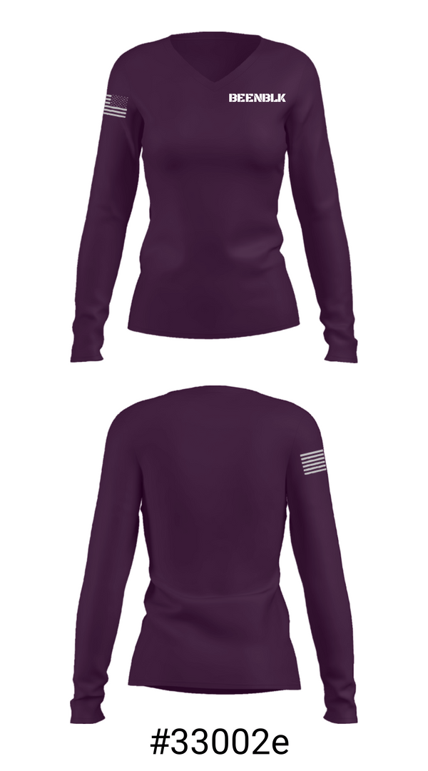 Women's Long Sleeve Vneck Shirt, BEENBLK, , Teamtime, Team time, sublimation, custom sports apparel, team uniforms, spirit wear, spiritwear, sports uniforms, custom shirts, team store, custom team store, fundraiser sports, apparel fundraiser