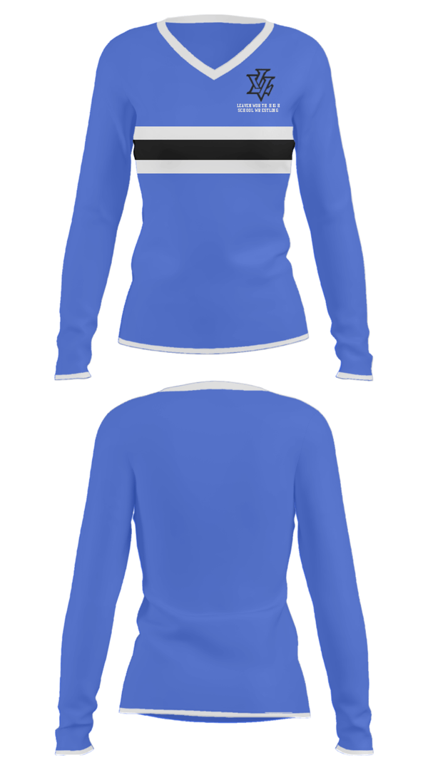 Women's Long Sleeve Vneck Shirt, Leavenworth High School Wrestling, Wrestling, Teamtime, Team time, sublimation, custom sports apparel, team uniforms, spirit wear, spiritwear, sports uniforms, custom shirts, team store, custom team store, fundraiser sports, apparel fundraiser