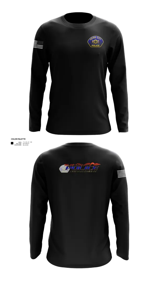 Long Sleeve Performance Shirt, Webb City Police Department, Police, Teamtime, Team time, sublimation, custom sports apparel, team uniforms, spirit wear, spiritwear, sports uniforms, custom shirts, team store, custom team store, fundraiser sports, apparel fundraiser