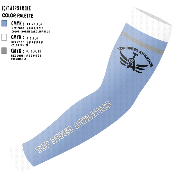 Arm Sleeve, Top Speed Athletics, Track & Field, Teamtime, Team time, sublimation, custom sports apparel, team uniforms, spirit wear, spiritwear, sports uniforms, custom shirts, team store, custom team store, fundraiser sports, apparel fundraiser