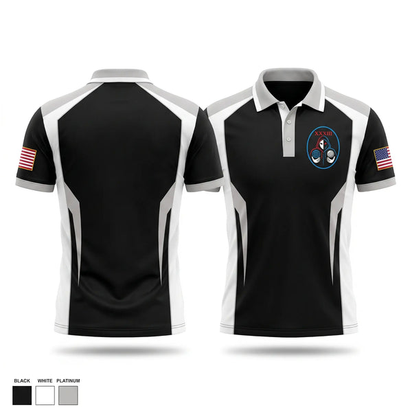 Short Sleeve Performance Polo, 33D Range & Aggressor Squadron, Space Force, Teamtime, Team time, sublimation, custom sports apparel, team uniforms, spirit wear, spiritwear, sports uniforms, custom shirts, team store, custom team store, fundraiser sports, apparel fundraiser