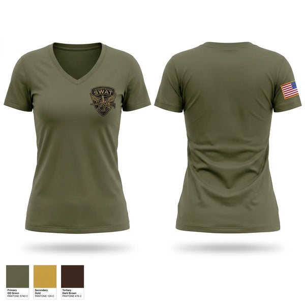 Womens Short Sleeve Vneck Shirt, Lee county swat, Police, Teamtime, Team time, sublimation, custom sports apparel, team uniforms, spirit wear, spiritwear, sports uniforms, custom shirts, team store, custom team store, fundraiser sports, apparel fundraiser