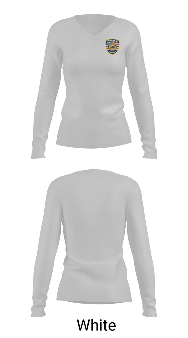 Womens Long Sleeve Vneck Shirt, Chester Police Department, Police, Teamtime, Team time, sublimation, custom sports apparel, team uniforms, spirit wear, spiritwear, sports uniforms, custom shirts, team store, custom team store, fundraiser sports, apparel fundraiser