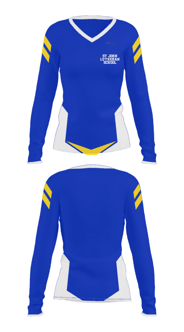Women's Long Sleeve Vneck Shirt, St John Lutheran School, Spirit Store, Teamtime, Team time, sublimation, custom sports apparel, team uniforms, spirit wear, spiritwear, sports uniforms, custom shirts, team store, custom team store, fundraiser sports, apparel fundraiser