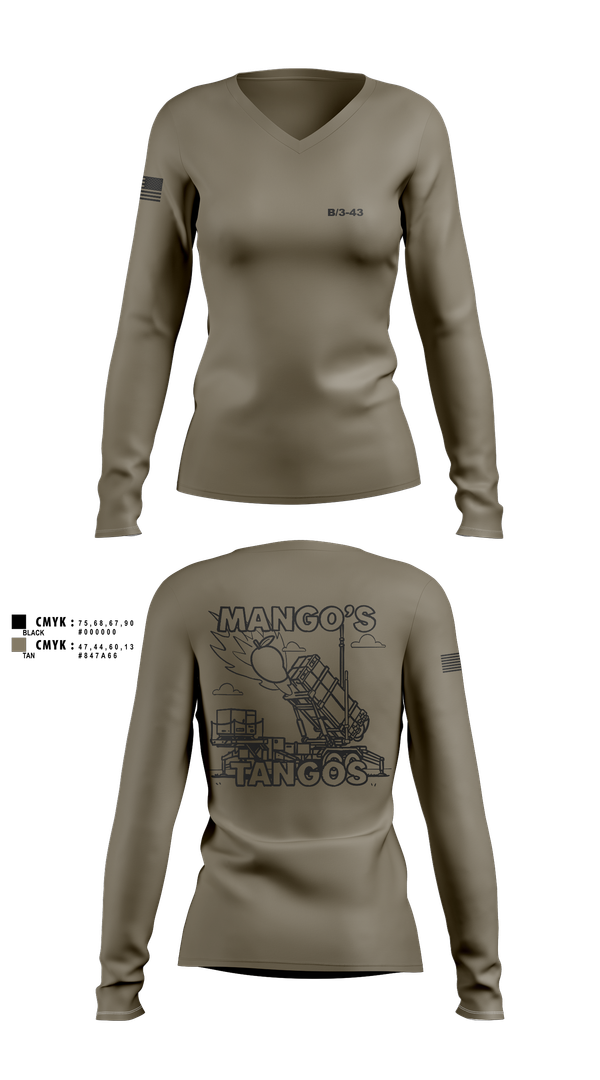 Womens Long Sleeve Vneck Shirt, B/3-43, , Teamtime, Team time, sublimation, custom sports apparel, team uniforms, spirit wear, spiritwear, sports uniforms, custom shirts, team store, custom team store, fundraiser sports, apparel fundraiser