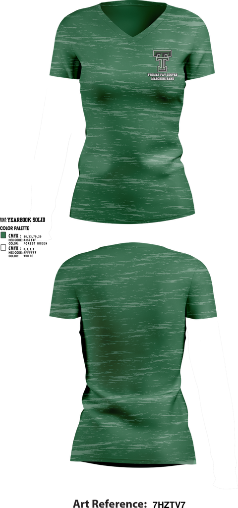 Womens Short Sleeve Vneck Shirt, Thomas Fay Custer Marching Band, Spirit Store, Teamtime, Team time, sublimation, custom sports apparel, team uniforms, spirit wear, spiritwear, sports uniforms, custom shirts, team store, custom team store, fundraiser sports, apparel fundraiser