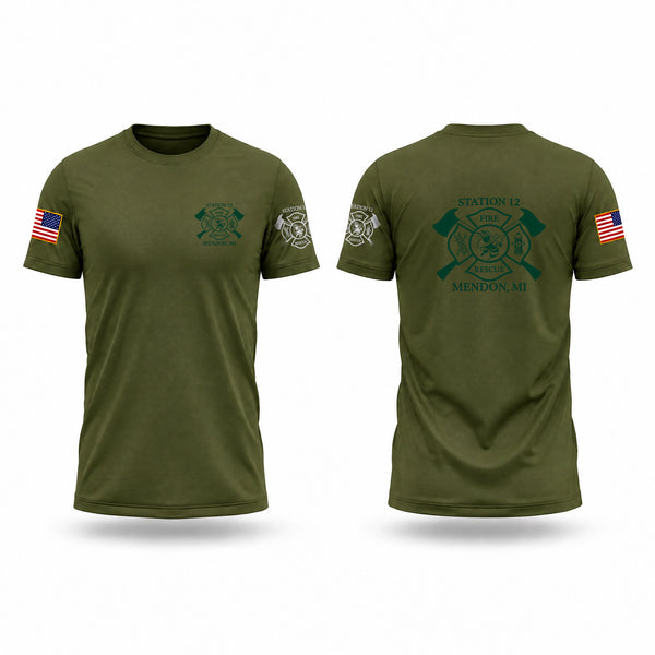Old School Cotton Feel Shirt, Mendon Fire, Fire Department, Teamtime, Team time, sublimation, custom sports apparel, team uniforms, spirit wear, spiritwear, sports uniforms, custom shirts, team store, custom team store, fundraiser sports, apparel fundraiser