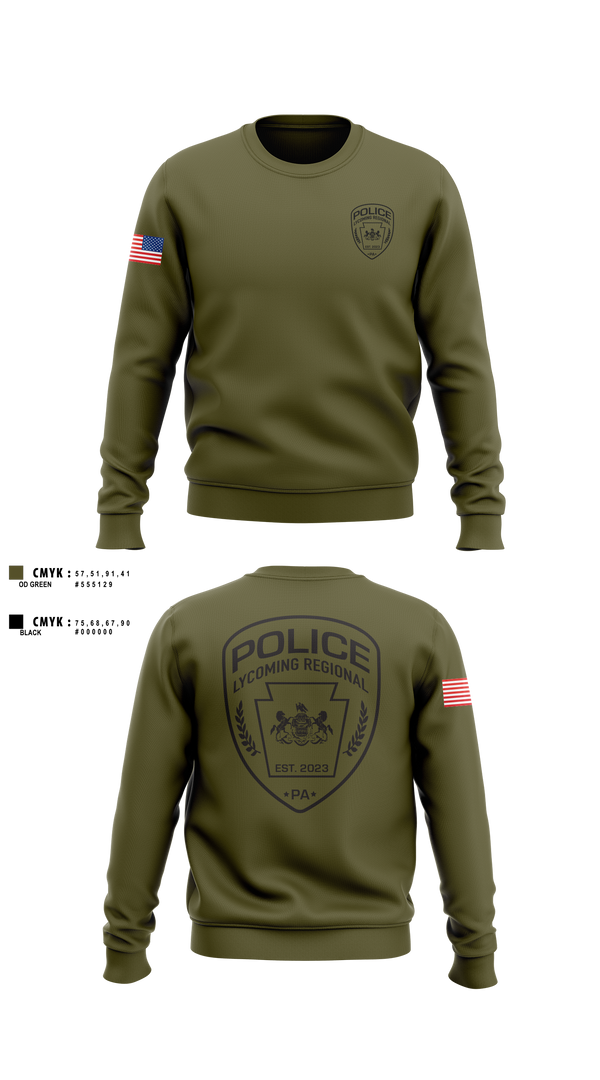 Crew Neck Sweatshirt, Lycoming Regional Police Department, Police, Teamtime, Team time, sublimation, custom sports apparel, team uniforms, spirit wear, spiritwear, sports uniforms, custom shirts, team store, custom team store, fundraiser sports, apparel fundraiser