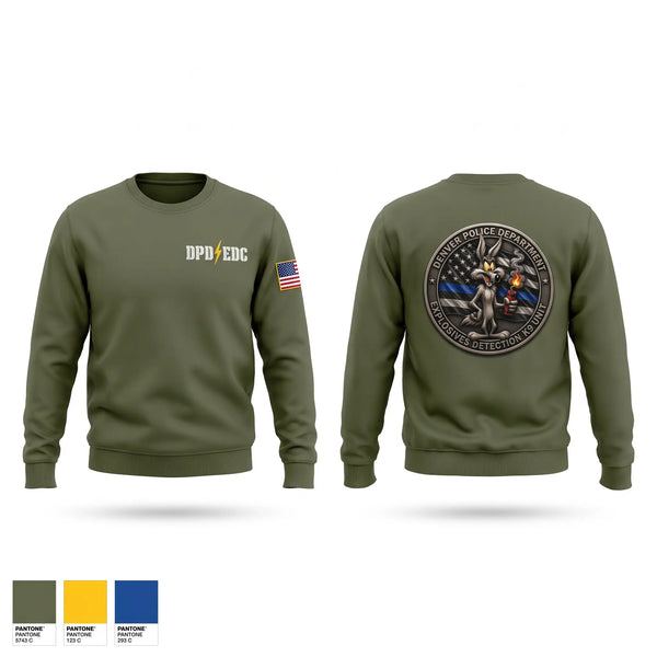 Crew Neck Sweatshirt, Explosives detection k9 unit, Police, Teamtime, Team time, sublimation, custom sports apparel, team uniforms, spirit wear, spiritwear, sports uniforms, custom shirts, team store, custom team store, fundraiser sports, apparel fundraiser