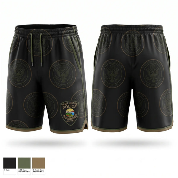 Athletic Shorts With Pockets, Deer Lodge Police Department, Police, Teamtime, Team time, sublimation, custom sports apparel, team uniforms, spirit wear, spiritwear, sports uniforms, custom shirts, team store, custom team store, fundraiser sports, apparel fundraiser