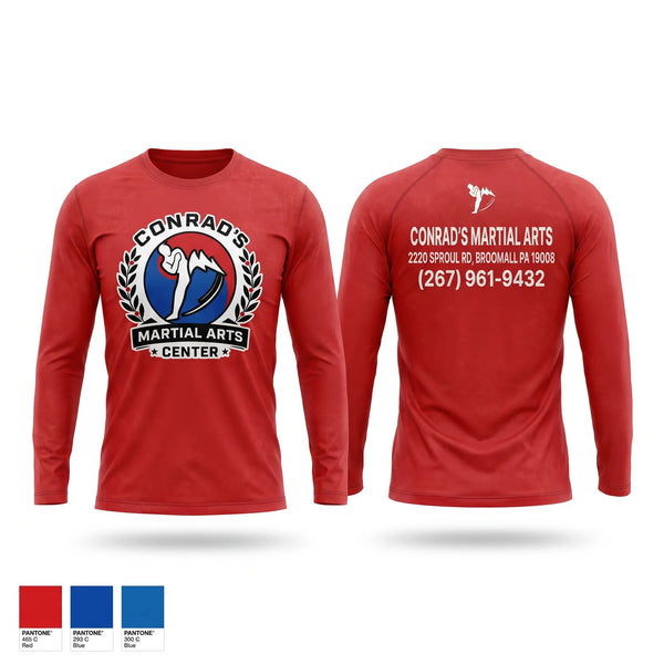 Long Sleeve Performance Shirt, Conrad’s Martial Arts Center, Spirit Store, Teamtime, Team time, sublimation, custom sports apparel, team uniforms, spirit wear, spiritwear, sports uniforms, custom shirts, team store, custom team store, fundraiser sports, apparel fundraiser