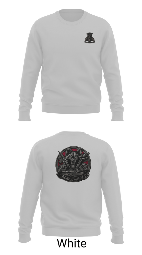 Crew Neck Sweatshirt, Black Wolf Company, 3-67 AR, Army, Teamtime, Team time, sublimation, custom sports apparel, team uniforms, spirit wear, spiritwear, sports uniforms, custom shirts, team store, custom team store, fundraiser sports, apparel fundraiser