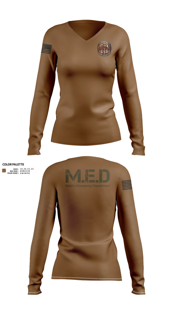 Womens Long Sleeve Vneck Shirt, PHX NUC MED, Air Force, Teamtime, Team time, sublimation, custom sports apparel, team uniforms, spirit wear, spiritwear, sports uniforms, custom shirts, team store, custom team store, fundraiser sports, apparel fundraiser