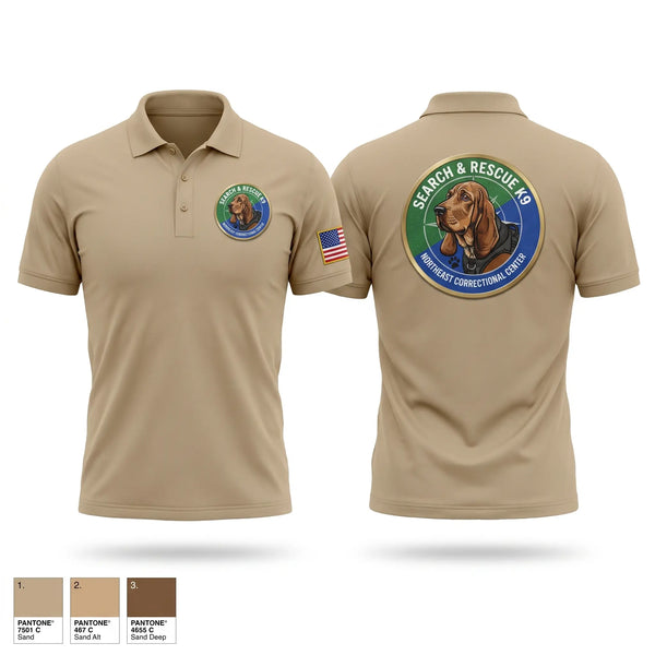 Short Sleeve Performance Polo, Northeast Correctional Center K9, Police, Teamtime, Team time, sublimation, custom sports apparel, team uniforms, spirit wear, spiritwear, sports uniforms, custom shirts, team store, custom team store, fundraiser sports, apparel fundraiser