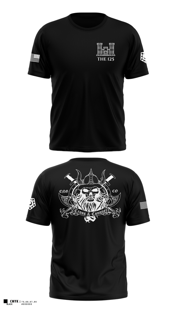 Old School Cotton Feel Shirt, 125 ENGINEER COMPANY, National Guard, Teamtime, Team time, sublimation, custom sports apparel, team uniforms, spirit wear, spiritwear, sports uniforms, custom shirts, team store, custom team store, fundraiser sports, apparel fundraiser