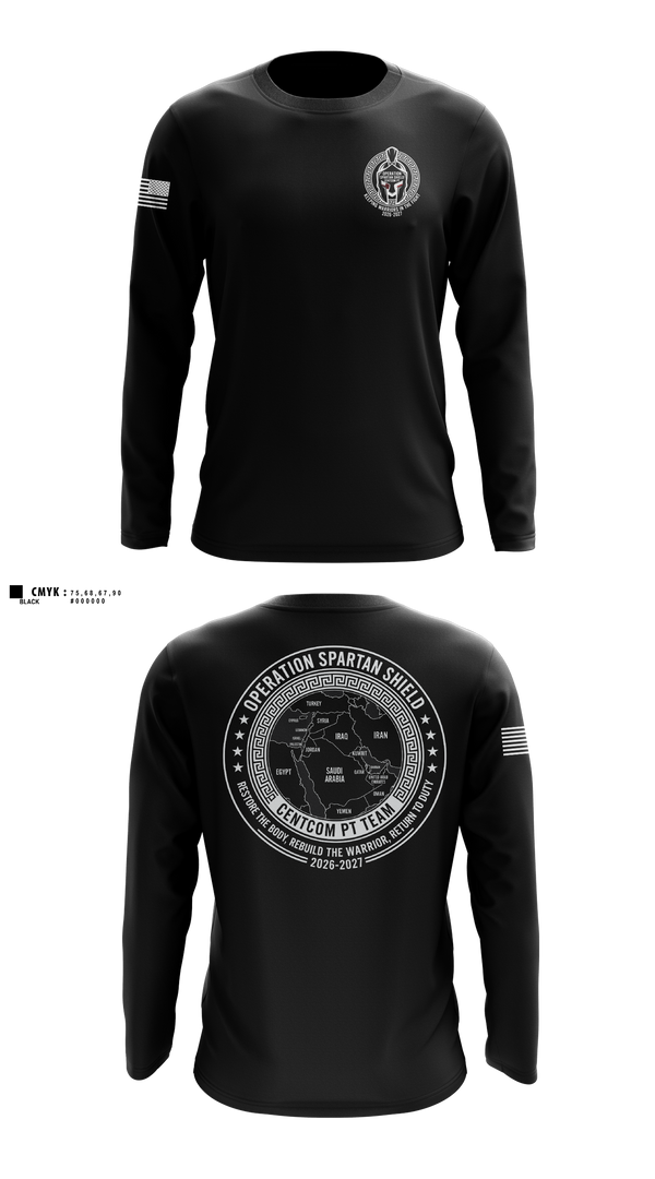 Long Sleeve Performance Shirt, CENTCOM PT TEAM, Army, Teamtime, Team time, sublimation, custom sports apparel, team uniforms, spirit wear, spiritwear, sports uniforms, custom shirts, team store, custom team store, fundraiser sports, apparel fundraiser