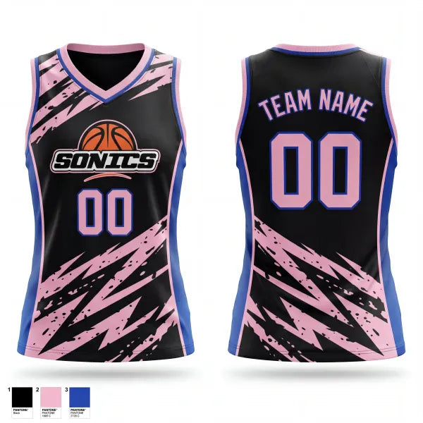 Mens Basketball Jersey, Sonics, Women's Basketball, Teamtime, Team time, sublimation, custom sports apparel, team uniforms, spirit wear, spiritwear, sports uniforms, custom shirts, team store, custom team store, fundraiser sports, apparel fundraiser