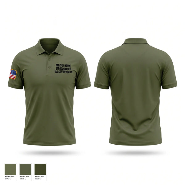 Short Sleeve Performance Polo, 4th Squadron-9th Regiment 1st CAV Division, Army, Teamtime, Team time, sublimation, custom sports apparel, team uniforms, spirit wear, spiritwear, sports uniforms, custom shirts, team store, custom team store, fundraiser sports, apparel fundraiser