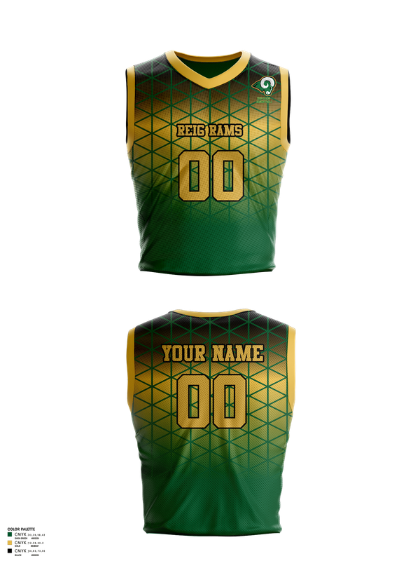 Mens Basketball Jersey, Reig Rams Basketball, Men's Basketball, Teamtime, Team time, sublimation, custom sports apparel, team uniforms, spirit wear, spiritwear, sports uniforms, custom shirts, team store, custom team store, fundraiser sports, apparel fundraiser