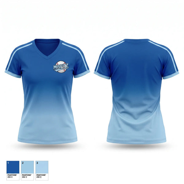 Womens Short Sleeve Vneck Shirt, MISFITZ, Softball, Teamtime, Team time, sublimation, custom sports apparel, team uniforms, spirit wear, spiritwear, sports uniforms, custom shirts, team store, custom team store, fundraiser sports, apparel fundraiser