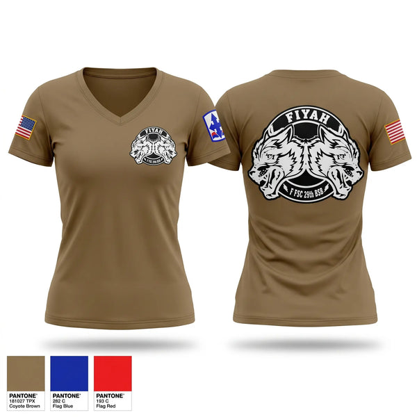Womens Short Sleeve Vneck Shirt, Fox fsc, National Guard, Teamtime, Team time, sublimation, custom sports apparel, team uniforms, spirit wear, spiritwear, sports uniforms, custom shirts, team store, custom team store, fundraiser sports, apparel fundraiser