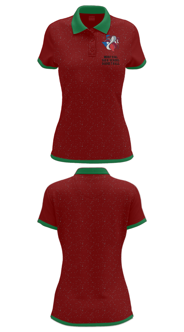 Women's Short Sleeve Performance Polo, Industrial High School Basketball, Women's Basketball, Teamtime, Team time, sublimation, custom sports apparel, team uniforms, spirit wear, spiritwear, sports uniforms, custom shirts, team store, custom team store, fundraiser sports, apparel fundraiser