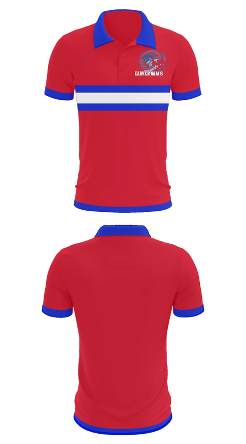 Short Sleeve Performance Polo, Carver rams, Football, Teamtime, Team time, sublimation, custom sports apparel, team uniforms, spirit wear, spiritwear, sports uniforms, custom shirts, team store, custom team store, fundraiser sports, apparel fundraiser