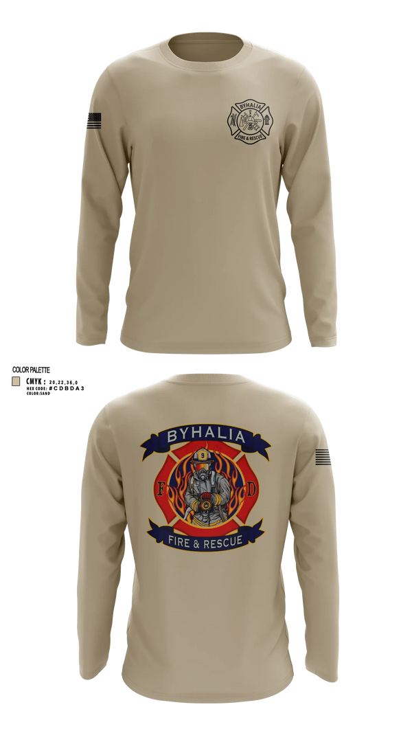 Long Sleeve Performance Shirt, Byhalia Fire and Rescue, Fire Department, Teamtime, Team time, sublimation, custom sports apparel, team uniforms, spirit wear, spiritwear, sports uniforms, custom shirts, team store, custom team store, fundraiser sports, apparel fundraiser