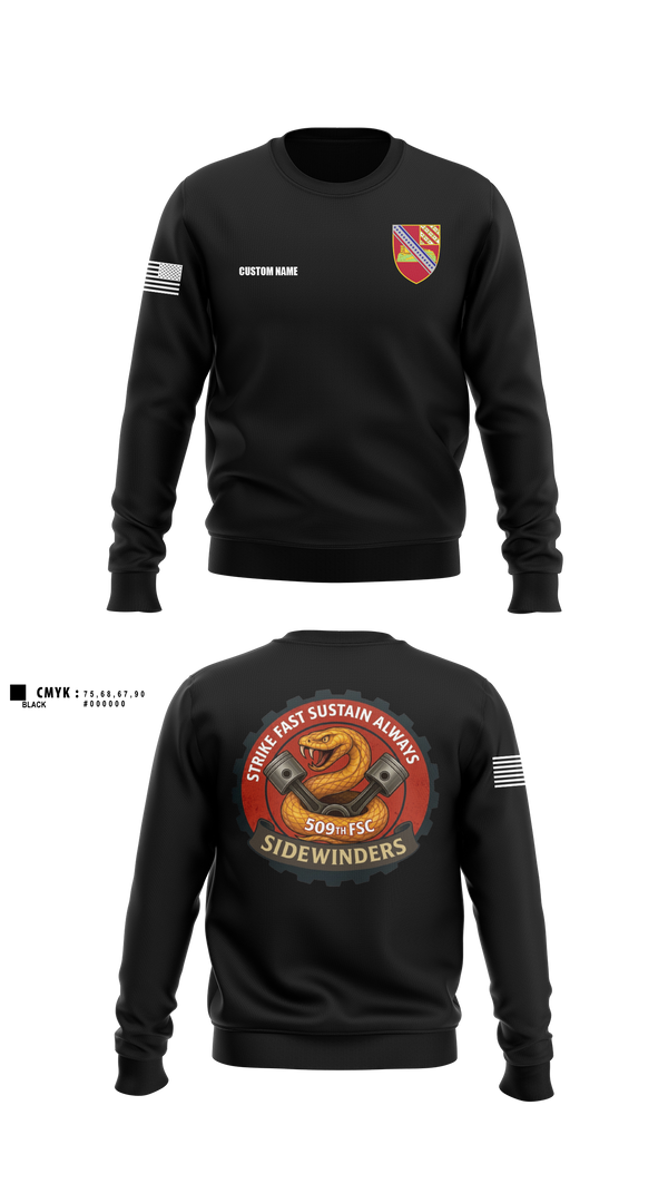Crew Neck Sweatshirt, 509th FSC, Army, Teamtime, Team time, sublimation, custom sports apparel, team uniforms, spirit wear, spiritwear, sports uniforms, custom shirts, team store, custom team store, fundraiser sports, apparel fundraiser