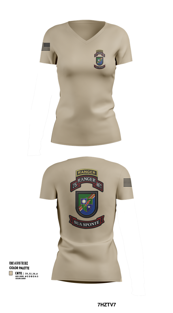 Womens Short Sleeve Vneck Shirt, 3rd/75th Ranger Regiment, , Teamtime, Team time, sublimation, custom sports apparel, team uniforms, spirit wear, spiritwear, sports uniforms, custom shirts, team store, custom team store, fundraiser sports, apparel fundraiser