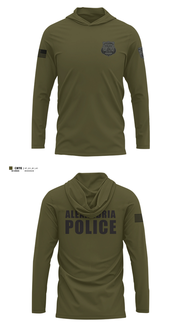 Long Sleeve hooded sunshirt, Alexandria Police Department Special Operations, Police, Teamtime, Team time, sublimation, custom sports apparel, team uniforms, spirit wear, spiritwear, sports uniforms, custom shirts, team store, custom team store, fundraiser sports, apparel fundraiser