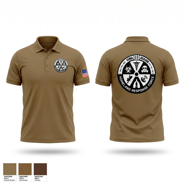 Short Sleeve Performance Polo, Region III Homeland Response Force, National Guard, Teamtime, Team time, sublimation, custom sports apparel, team uniforms, spirit wear, spiritwear, sports uniforms, custom shirts, team store, custom team store, fundraiser sports, apparel fundraiser