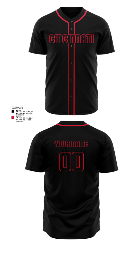 Full Button Baseball Jersey, Cincinnati, Cincinnati Reds, Baseball, Teamtime, Team time, sublimation, custom sports apparel, team uniforms, spirit wear, spiritwear, sports uniforms, custom shirts, team store, custom team store, fundraiser sports, apparel fundraiser