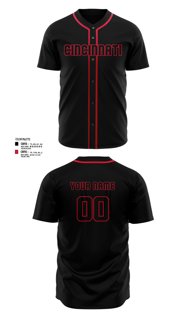 Full Button Baseball Jersey, Cincinnati, Cincinnati Reds, Baseball, Teamtime, Team time, sublimation, custom sports apparel, team uniforms, spirit wear, spiritwear, sports uniforms, custom shirts, team store, custom team store, fundraiser sports, apparel fundraiser