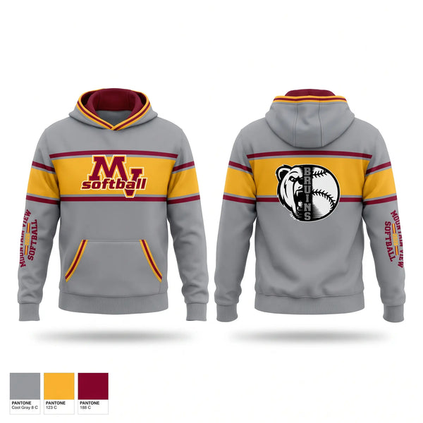 Hoodie, Mountain View Bruins, Softball, Teamtime, Team time, sublimation, custom sports apparel, team uniforms, spirit wear, spiritwear, sports uniforms, custom shirts, team store, custom team store, fundraiser sports, apparel fundraiser