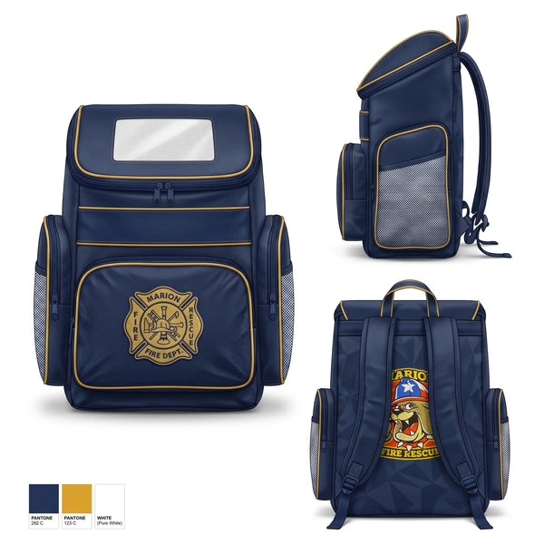 Gear Bag, Marion Fire Rescue, Fire Department, Teamtime, Team time, sublimation, custom sports apparel, team uniforms, spirit wear, spiritwear, sports uniforms, custom shirts, team store, custom team store, fundraiser sports, apparel fundraiser