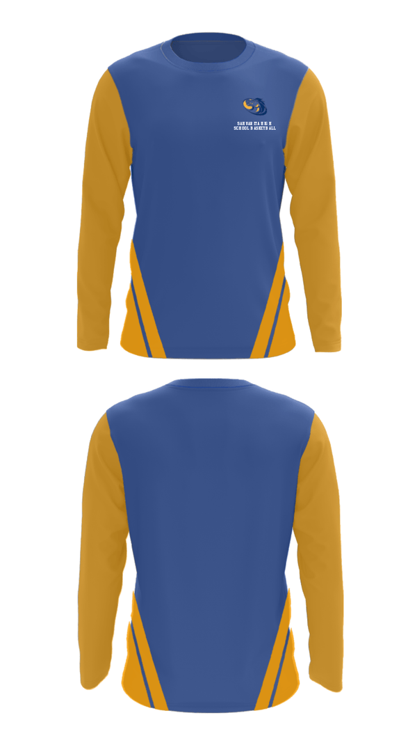 Long Sleeve Performance Shirt, Sahuarita High School Basketball, Men's Basketball, Teamtime, Team time, sublimation, custom sports apparel, team uniforms, spirit wear, spiritwear, sports uniforms, custom shirts, team store, custom team store, fundraiser sports, apparel fundraiser