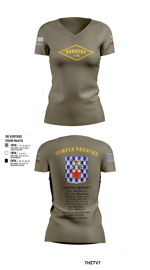 Womens Short Sleeve Vneck Shirt, 2-16 rangers, Army, Teamtime, Team time, sublimation, custom sports apparel, team uniforms, spirit wear, spiritwear, sports uniforms, custom shirts, team store, custom team store, fundraiser sports, apparel fundraiser