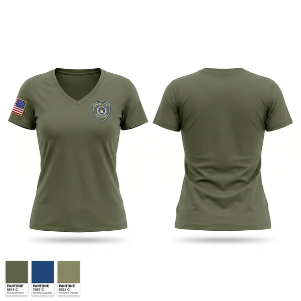 Womens Short Sleeve Vneck Shirt, Haughton Police Department, Police, Teamtime, Team time, sublimation, custom sports apparel, team uniforms, spirit wear, spiritwear, sports uniforms, custom shirts, team store, custom team store, fundraiser sports, apparel fundraiser