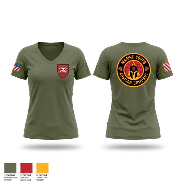 Womens Short Sleeve Vneck Shirt, MCAC B, Marines, Teamtime, Team time, sublimation, custom sports apparel, team uniforms, spirit wear, spiritwear, sports uniforms, custom shirts, team store, custom team store, fundraiser sports, apparel fundraiser