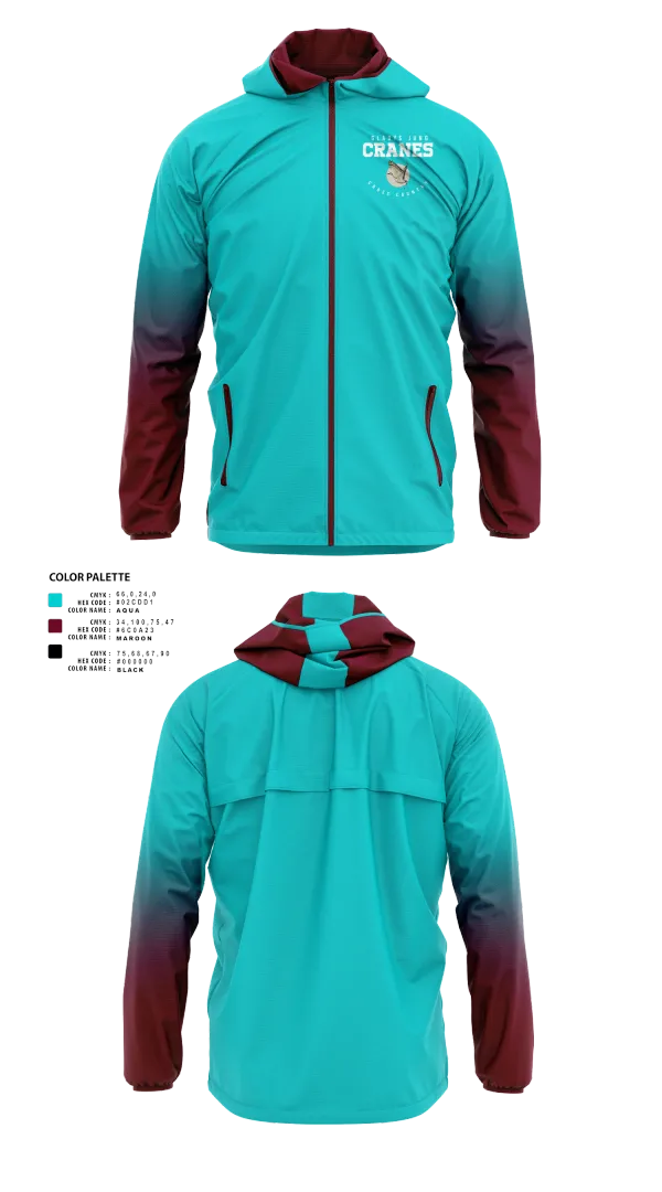 Windbreaker, Gladys Jung Cranes Cross Country, Cross Country, Teamtime, Team time, sublimation, custom sports apparel, team uniforms, spirit wear, spiritwear, sports uniforms, custom shirts, team store, custom team store, fundraiser sports, apparel fundraiser