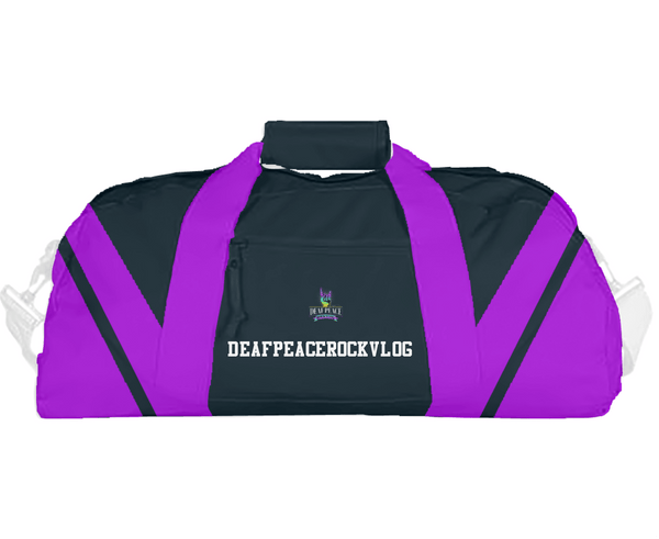 Duffle Bag, DeafPeaceRockVlog, , Teamtime, Team time, sublimation, custom sports apparel, team uniforms, spirit wear, spiritwear, sports uniforms, custom shirts, team store, custom team store, fundraiser sports, apparel fundraiser