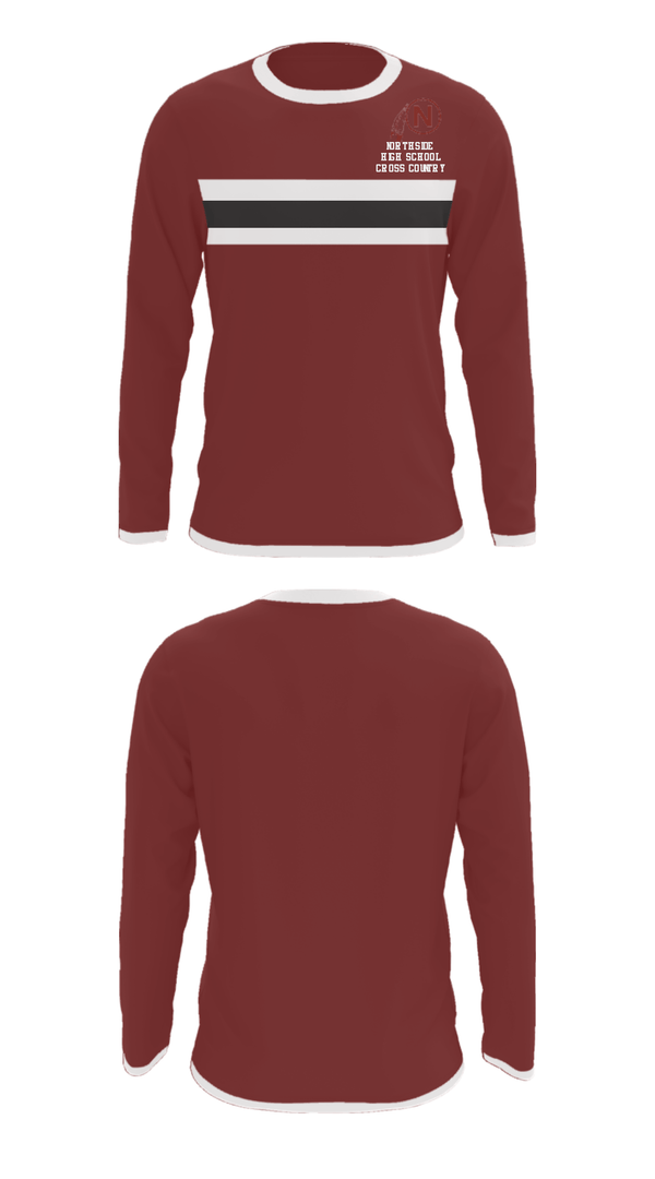 Long Sleeve Performance Shirt, Northside High School Cross Country, Cross Country, Teamtime, Team time, sublimation, custom sports apparel, team uniforms, spirit wear, spiritwear, sports uniforms, custom shirts, team store, custom team store, fundraiser sports, apparel fundraiser