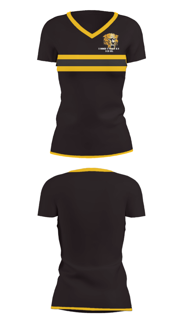 Women's Short Sleeve Vneck Shirt, Summersville High School, Spirit Store, Teamtime, Team time, sublimation, custom sports apparel, team uniforms, spirit wear, spiritwear, sports uniforms, custom shirts, team store, custom team store, fundraiser sports, apparel fundraiser